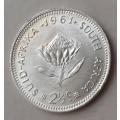 1961 Republic silver 2 1/2c in AU.