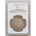 1947 Union silver 5 Shillings NGC MS63