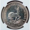1947 Union silver 5 Shillings NGC PF64 (Proof)