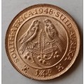1948 Union 1/4 Penny in brilliant uncirculated condition.