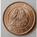 1948 Union 1/4 Penny in brilliant uncirculated condition.