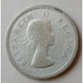 1954 Union silver shilling