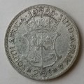 1955 union silver 2 1/2 Shillings.