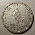 1958 Union silver shilling.