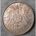 Nice 1913 German States Prussia silver 2 Mark in XF