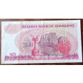 1994 Zimbabwe $10 in XF (Chiremba Rocks)