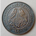 Scarcer 1937 Union 1/4 penny in XF+ (low mintage)
