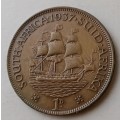 Nice 1937 union penny in XF
