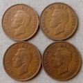 1937-1940 Union penny set in sequence