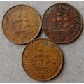1943-1945 Union penny set