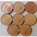 Lot of x8 republic 2c coins (1991-2000)