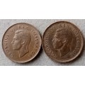 1942 and 1943 Union 1/4 penny set