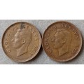 1949 and 1950 Union 1/4 penny set