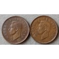 1951 and 1952 Union 1/4 penny set