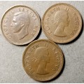 1952-1954 Union 1/4 penny set in sequence