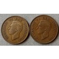 1937 and 1938 Union penny set