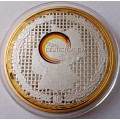 Large 70mm encapsulated German silver/gold plated proof medal incl.certificate (Bavaria)