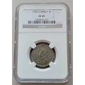 Nice 1936 union silver shilling NGC XF45