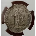 Nice 1936 union silver shilling NGC XF45