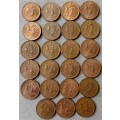 Lot of x23 republic 1/2c coins (1970)