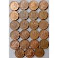 Lot of x23 republic 1/2c coins (1970)