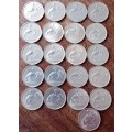 x21 Old nickel 5c coins 1965-1988