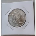 1968 Afrikaans uncirculated nickel 50c (Pres.Swart)