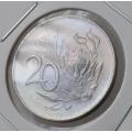 Scarcer 1968 Afrikaans uncirculated nickel 20c (Pres.Swart)
