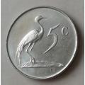 1967 Afrikaans uncirculated nickel 5c
