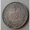 1907 German States Prussia silver 2 Mark in XF+