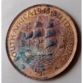 High grade 1945 union 1/2 penny in AU