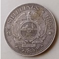 1895 ZAR Kruger silver 2 1/2 Shillings in VF.