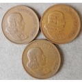 Lot of x3 English 1969 2c coins