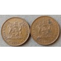 Set of x2 republic 1974 2c coins