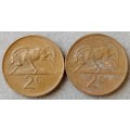 Set of x2 republic 1976 2c coins