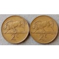 Set of x2 republic 1983 2c coins