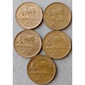 Lot of x5 republic 1989 2c coins