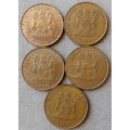 Lot of x5 republic 1989 2c coins
