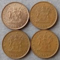 Lot of x4 republic 1989 1c coins