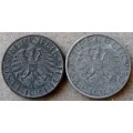 Set of x2 Austria 5 Groschen coins (1955)