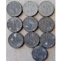 Lot of x10 Austria 5 Groschen coins (1950-1966)