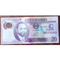 Nice 2011 Mozambique 20 Meticais note (Polymer)