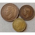 Lot of x3 old british coins