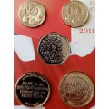 2011 Great Britain uncirculated commemorative 13 coin set in Royal Mint presentation pack