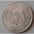 Scarce 1966 Botswana silver 50c (mintage 40000)