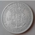 Scarcer 1939 union silver 2 1/2 Shillings