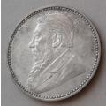 High grade 1897 ZAR Kruger silver sixpence in AU