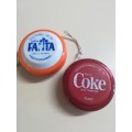 Vintage Coke and Fanta Yo-Yo`s