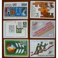 United Nations Vienna full set of 29 official stamp info cards 1979-1982