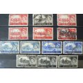 Great Britain 1955-1968 castle types lot of 29 high-value used stamps + 1 pair